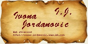 Ivona Jordanović vizit kartica